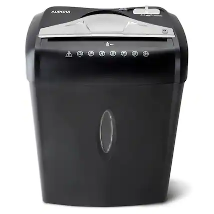 Front. Aurora - Aurora AU875XA 8-Sheet Crosscut Paper/ Credit Card Shredder, Black - Black.
