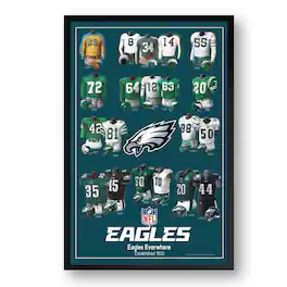 Sporticulture - Philadelphia Eagles 14" x 20" Uniform Heritage Framed Art Print - Multicolor