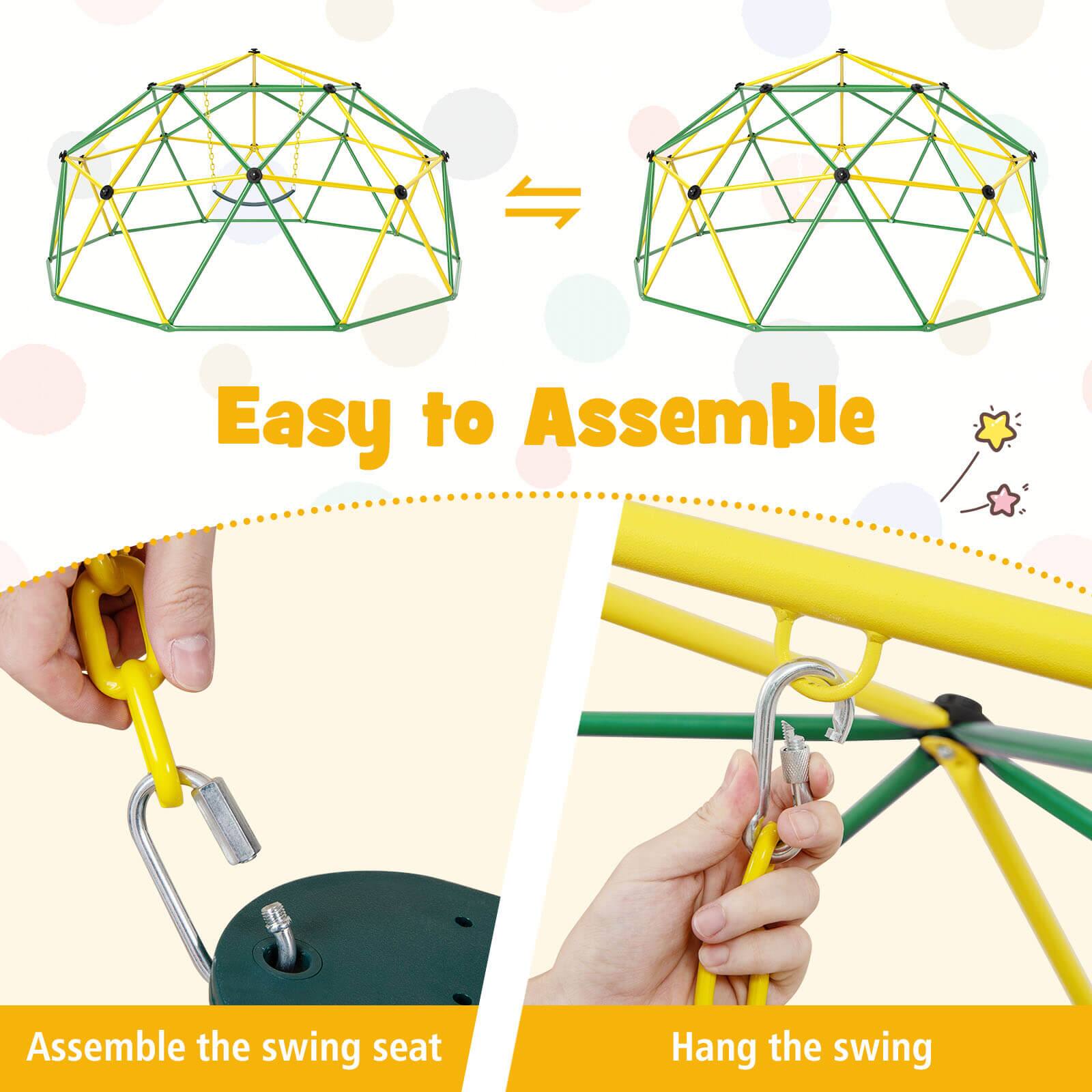 Easy to Assemble

Assemble the swing seat

Hang the swing