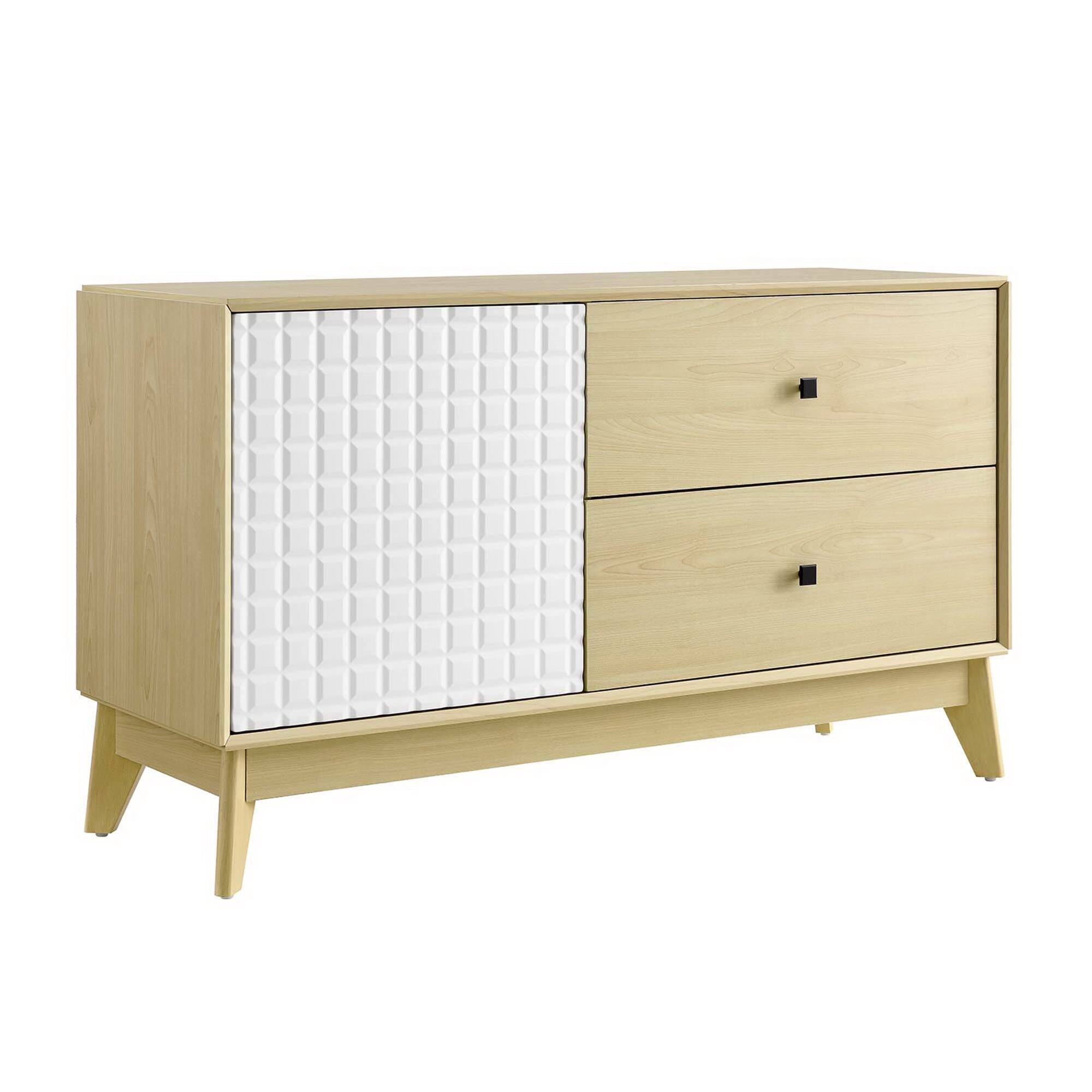 Angle. Modway - Nectar 43" Wood Grain Accent Cabinet by Modway - Natural White.
