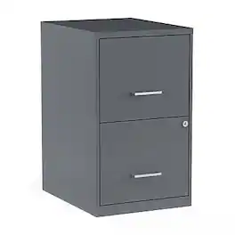 Staples - Light Duty 2-Drawer Vertical File Cabinet, Letter Size, Lockable, 24.1"H x 14.3"W x 18"D, (ST52143-CC) - Charcoal