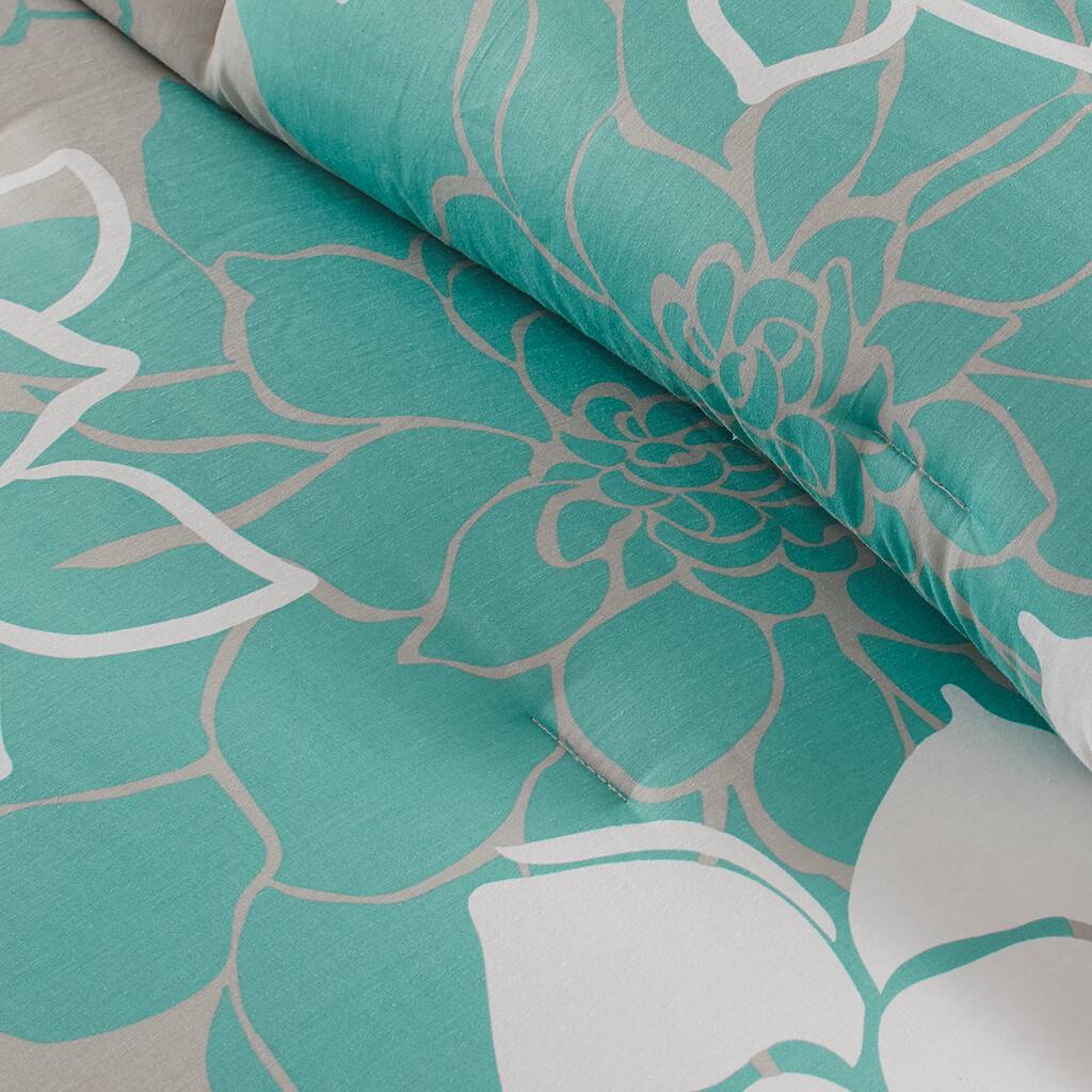 Alt View 5. Gracie Mills - Gracie Mills Glenda Floral Printed Comforter Set - Aqua.