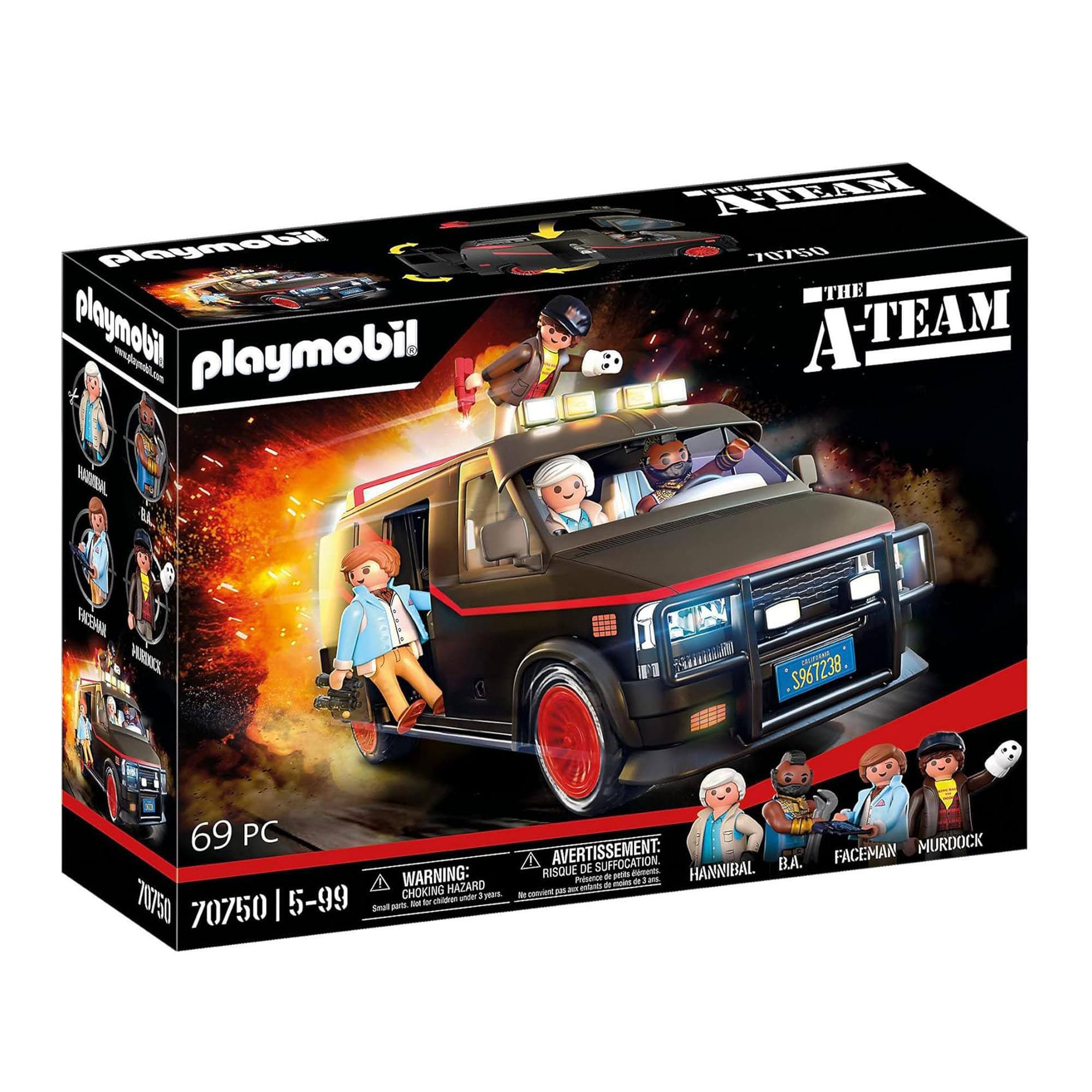 playmobil  
www.dapukil.com  
playmobil  
THE A-TEAM  
70750  
69 PC  
WARNING: HAZARDOUS SMALL PARTS - CHOKING HAZARD - Small parts. Not for children under 3 years.  
AVERTISSEMENT: RISQUE DE SUFFOCATION.  
70750 | 5-99  
HANNIBAL  
B.A.  
FACEMAN  
MURDOCK  
S.967238