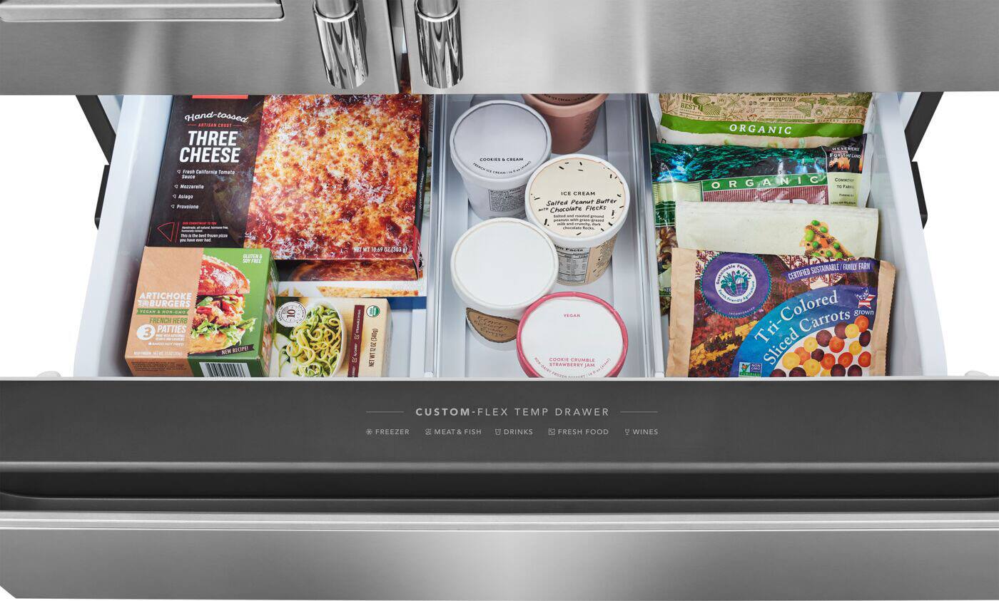 Hand-tossed AOTIES CRUET THREE CHEESE FRESH California Tomato Sauce 1 Mazzarelli V Asiago Provolone COOLIE. CREAI CE CREAM Salted Peanut Butter Chocolate Flecks - FEPEPURE BEST ORGANIC Comena ORGANIC - - - - - - - - ARTICHOKE 7H BURGERS VEGAN FRENCH HERB 3 PATTIES BLITZINE SOY TWY NEW BON 10 NET W7 10:69 0 3aa E (Ma) D I NET TEGAR COOKIE GRUMBLE STRAWBERRY MAI SUSTAINABLE FAMILY FARM CERTIFIED Colored Carrots grown Tri-Sliced CUSTOM-FLEX TEMP DRAWER FREEZER MEAT & FISH DRINKS FRESH FOOD WINES