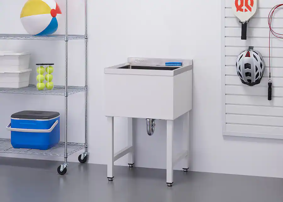 Utilty Hinge TRINITY Basics | 18x16x13 Basin | Stainless Steel Utility Sink | Nsf ...