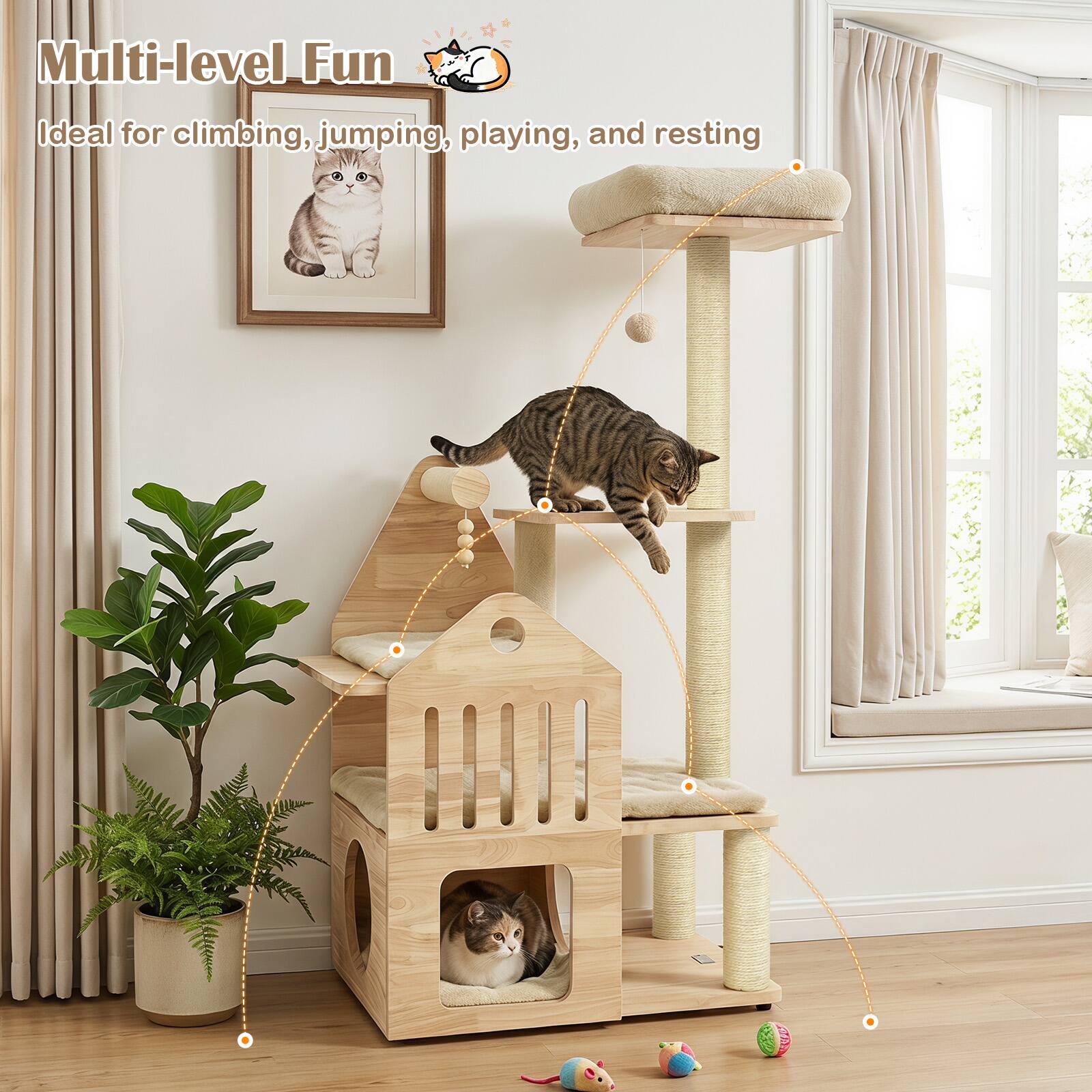 Multi-level Fun  
Ideal for climbing, jumping, playing, and resting