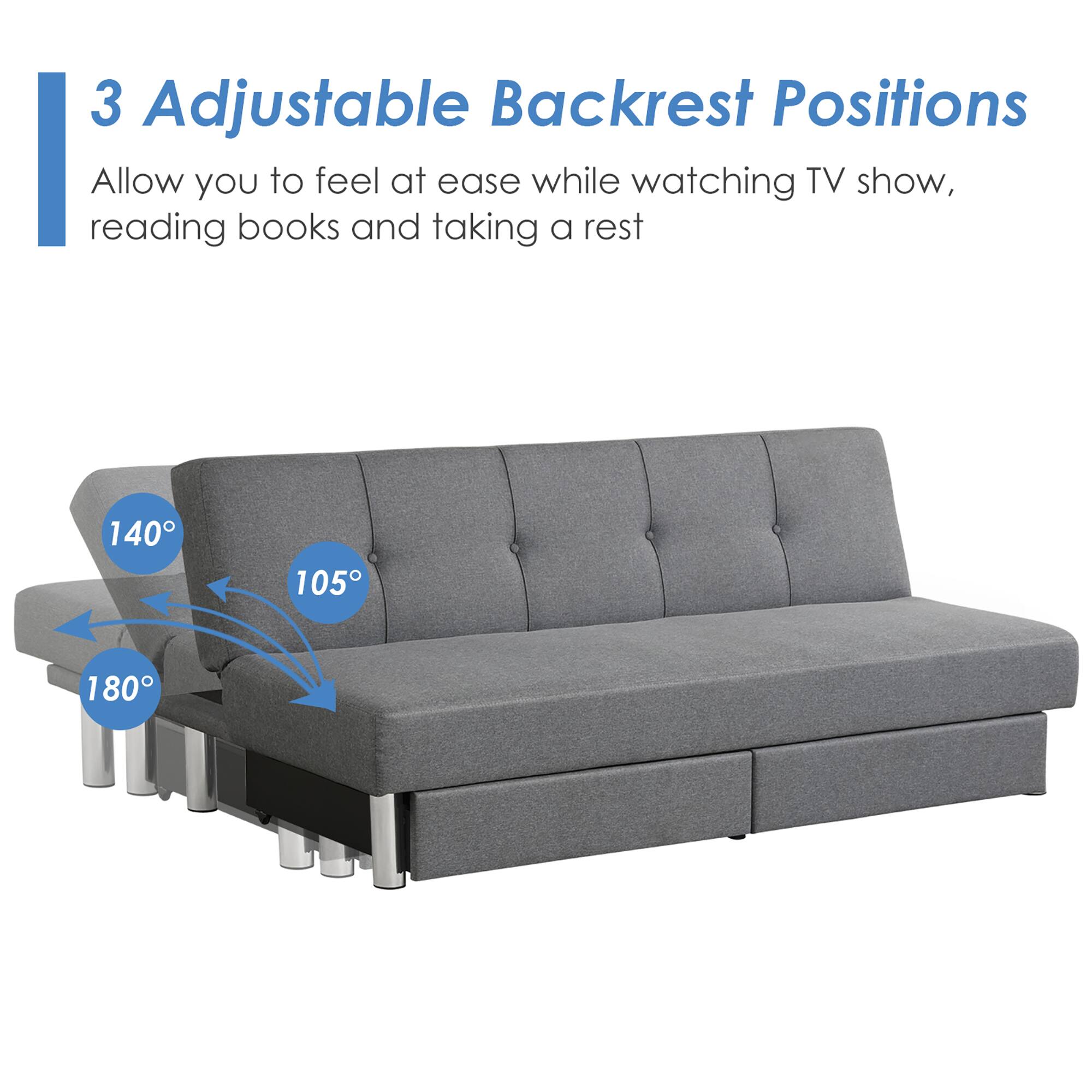 3 Adjustable Backrest Positions

Allow you to feel at ease while watching TV show, reading books and taking a rest

140°
105°
180°