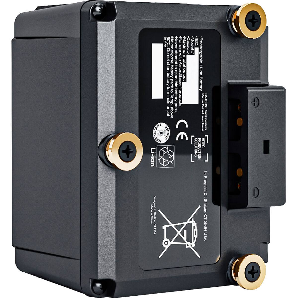 in fire 60C. Never Do short not expose battery battery pack to terminals or Temp put above 1.800 8837 822 RECYCLE Li-ion Made Designed in in China Shelton CT USA

+Never For +Maximum Capacity: use attempt with total to open Anton/Baue output this attery products pack, CE

Model .IEC: # Rechargable Li-ion Battery Manual CAUTION: Before Read Use or Transit Operator's SOLUTIONS PRODUCTION VITEC 14 Progress Dr. Shelton. CT 06484 USA