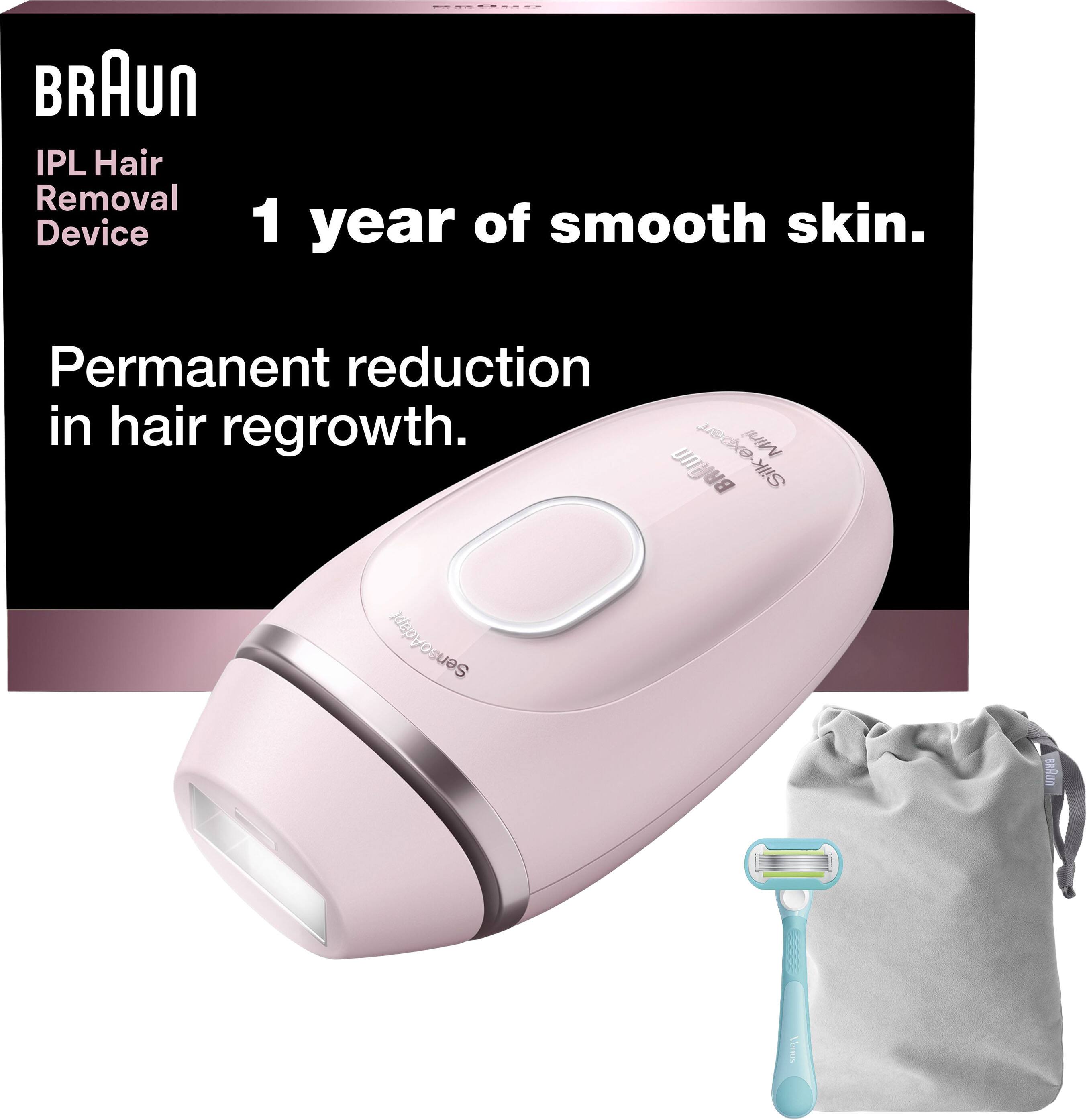 BRAUn IPL Hair Removal Device  
1 year of smooth skin.  
Permanent reduction in hair regrowth.  

Silk-expert Silk SensoAdapt