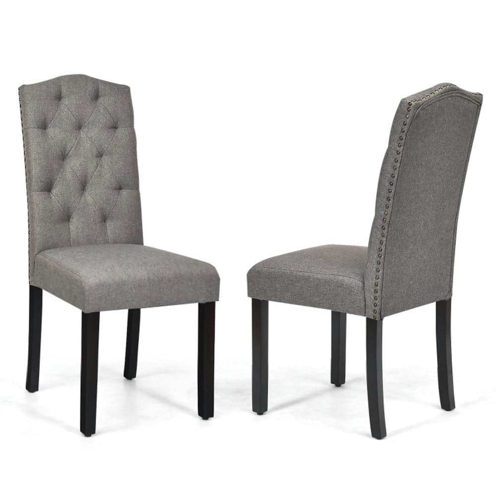 Kadyn - Dining Chairs, Kitchen Chairs Trattoria Chairs,Set of 2 Tufted Upholstered Dining Chairs - Gray