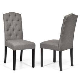 Kadyn - Dining Chairs, Kitchen Chairs Trattoria Chairs,Set of 2 Tufted Upholstered Dining Chairs - Gray