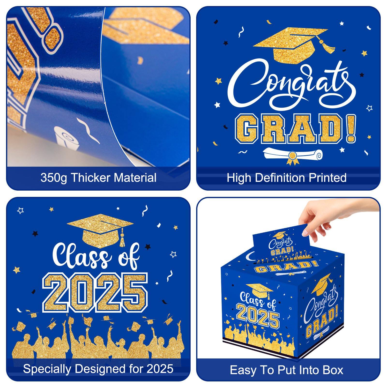 - Congrats GRAD!
- 350g Thicker Material
- High Definition Printed
- Class of 2025
- Specially Designed for 2025
- Easy To Put Into Box