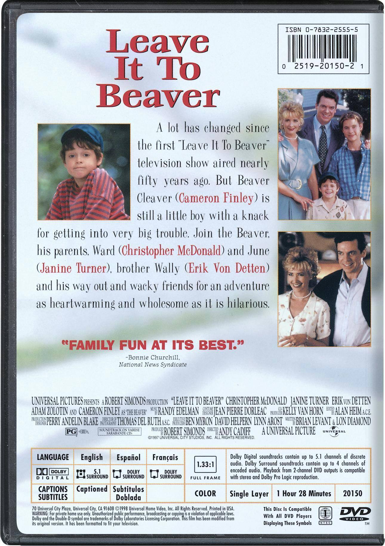 Back. Leave It to Beaver (1998) (DVD Full Screen) [DVD].