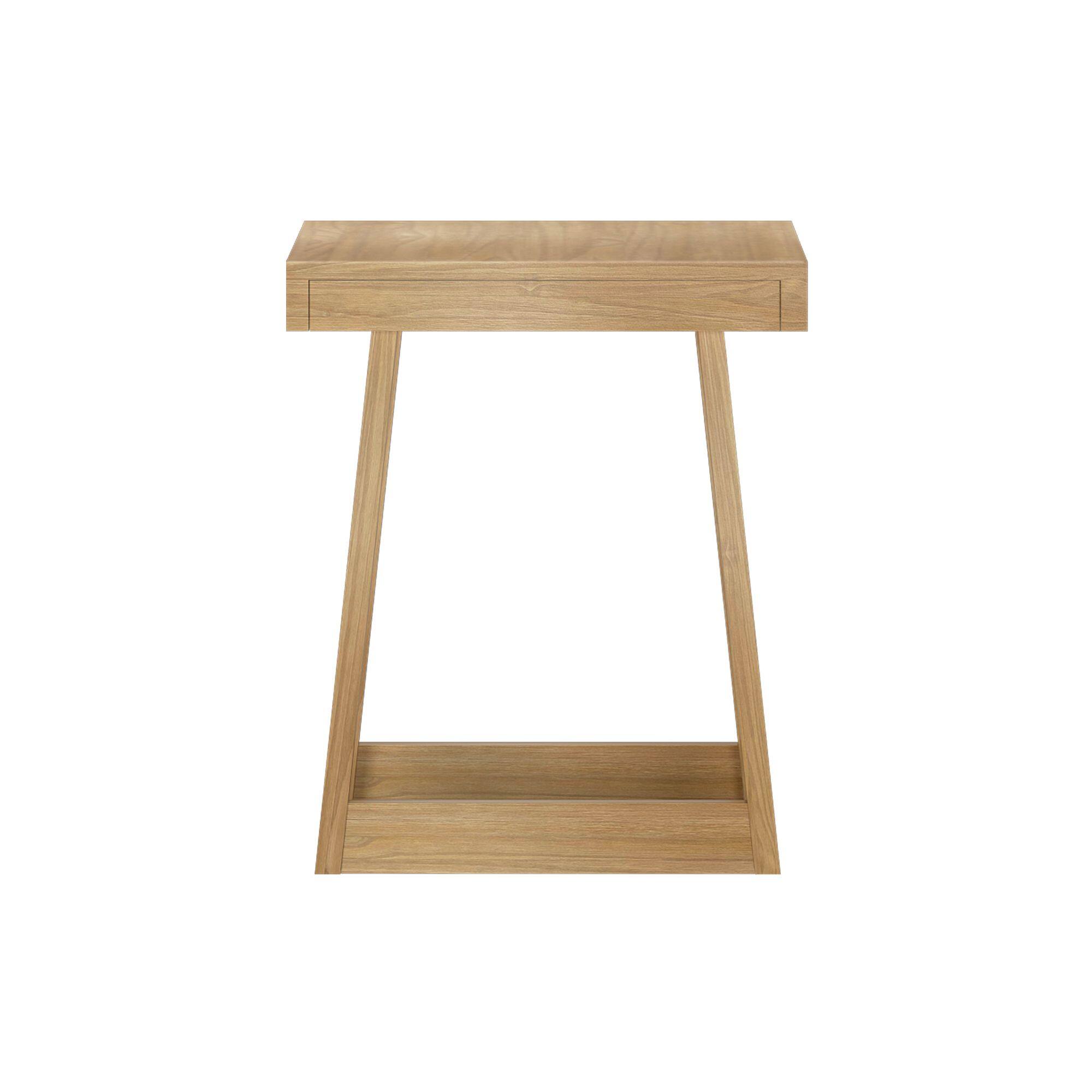 Alt View 5. Plank+Beam - Classic Square Side Table (20in x 20in / 510mm x 510mm), Blonde Wirebrush - Blonde Wirebrush.
