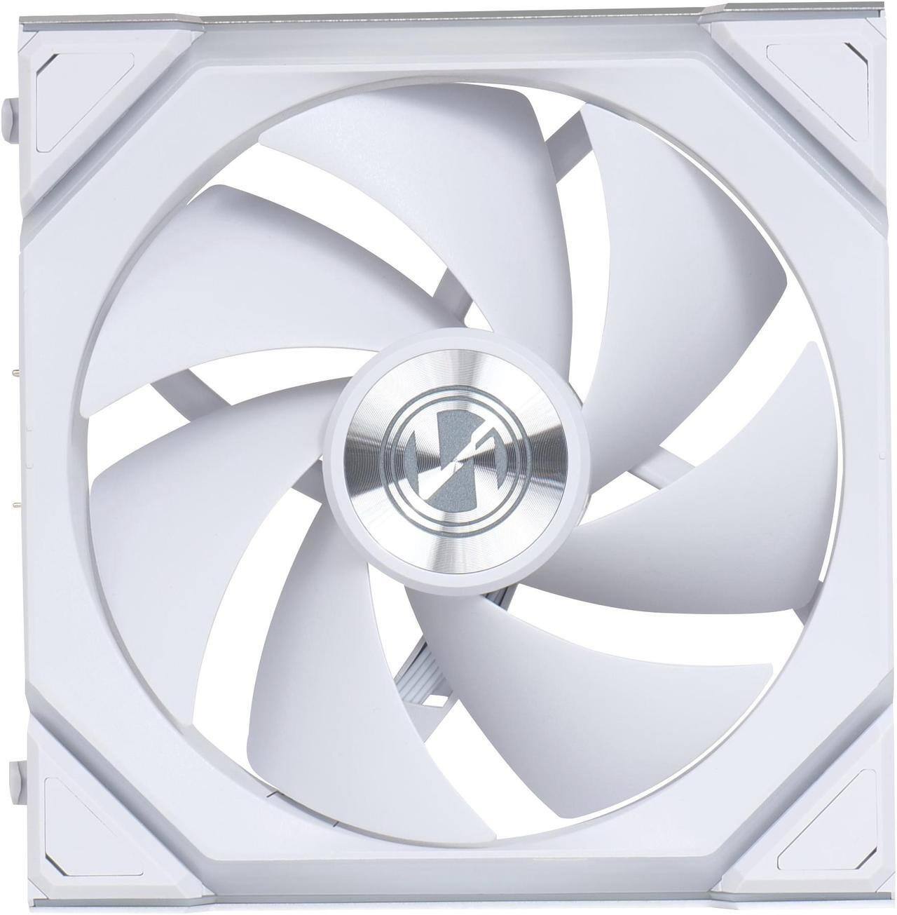 Back. Lian Li - UNI FAN SL Wireless 120mm ARGB Case Fan Single - White.