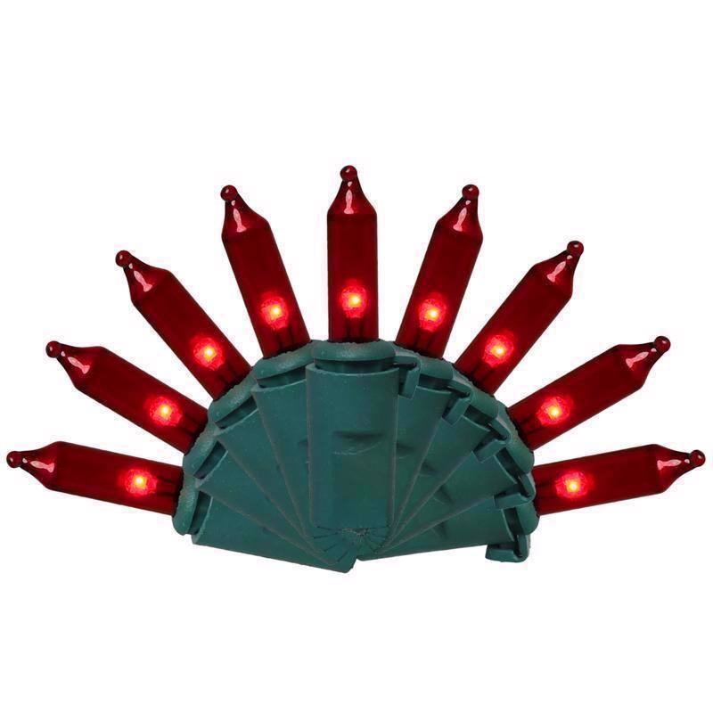 Front. Celebrations - Classic LED T5 Red 100 ct String Christmas Lights 24.75 ft. - Red.