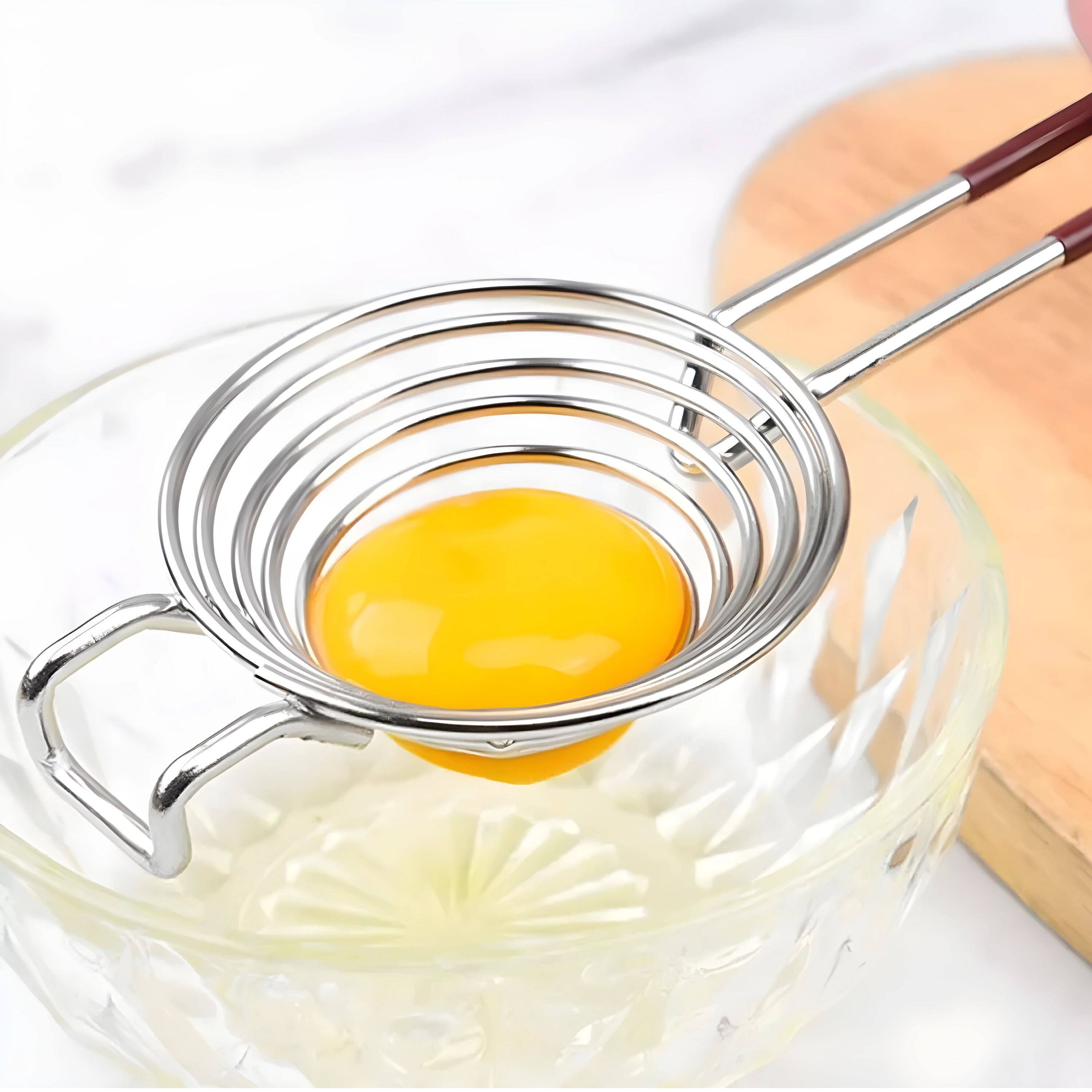 Left. Kitcheniva - Stainless Steel Egg Separator Yolk & White Sifter Filter - Silver.