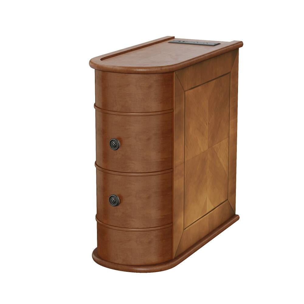 Alt View 8. Loheer - Loheer End Table with Charging Station Sofa Side Table Walnut - Walnut.