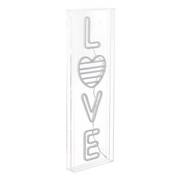 Jonathan Y - LOVE 8" X 24" Contemporary Glam Acrylic Box USB Operated LED Neon Light - White/Rainbow