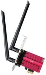 Cudy - AX5400 Wireless Wi-Fi 6E PCIe Card, Bluetooth 5.2/5/4.0, AX210, 802.11ax/ac/a/b/g/n, Windows 11,10 - black and red - Front_Zoom
