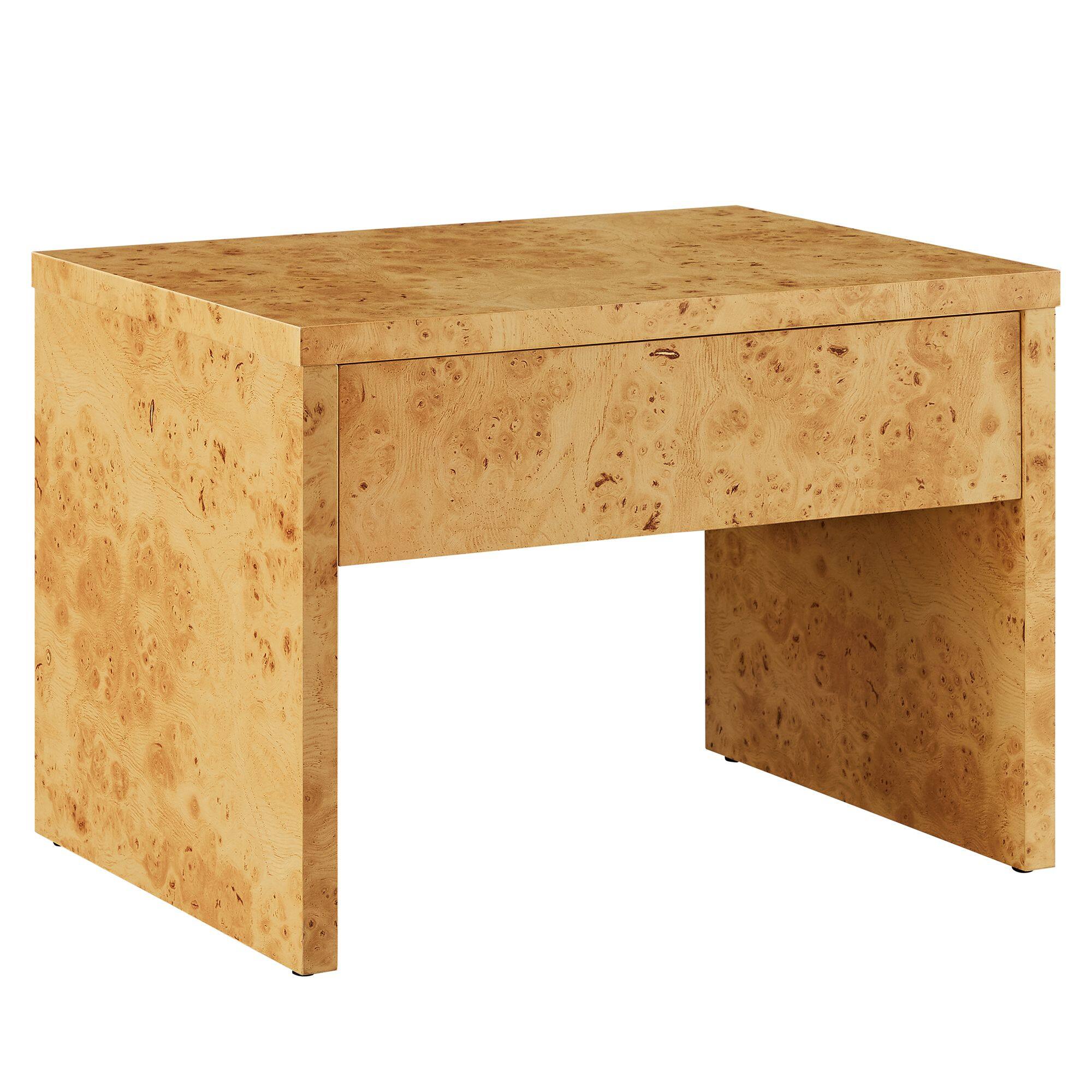 Angle. Modway - Hudson 1-Drawer Burl Wood Nightstand by Modway - Natural.