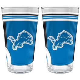 Great American Products - Detroit Lions Two-Piece 16oz. Pint Glass Set - Multicolor