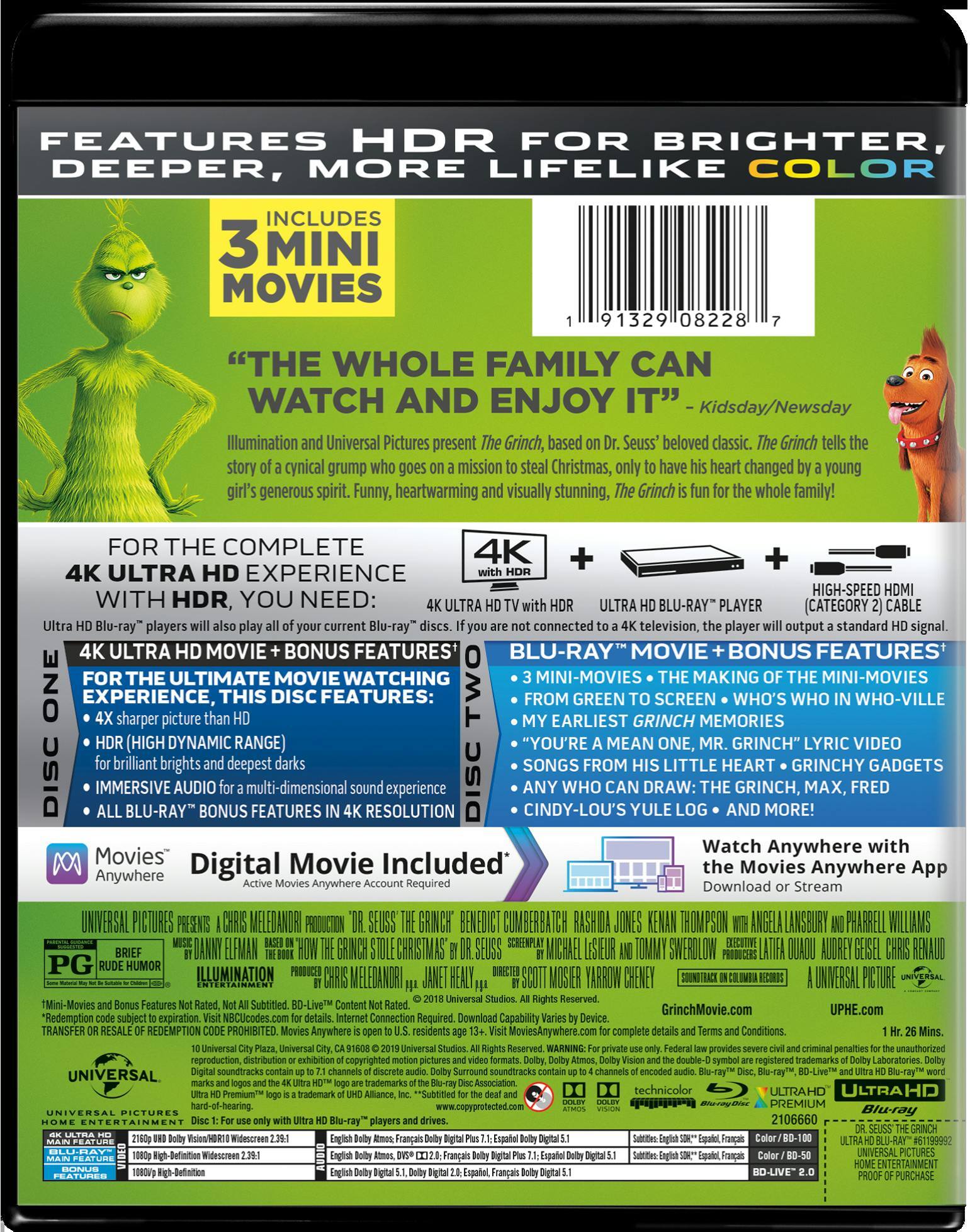 Angle. Dr. Seuss' The Grinch   - 4K Blu-Ray.