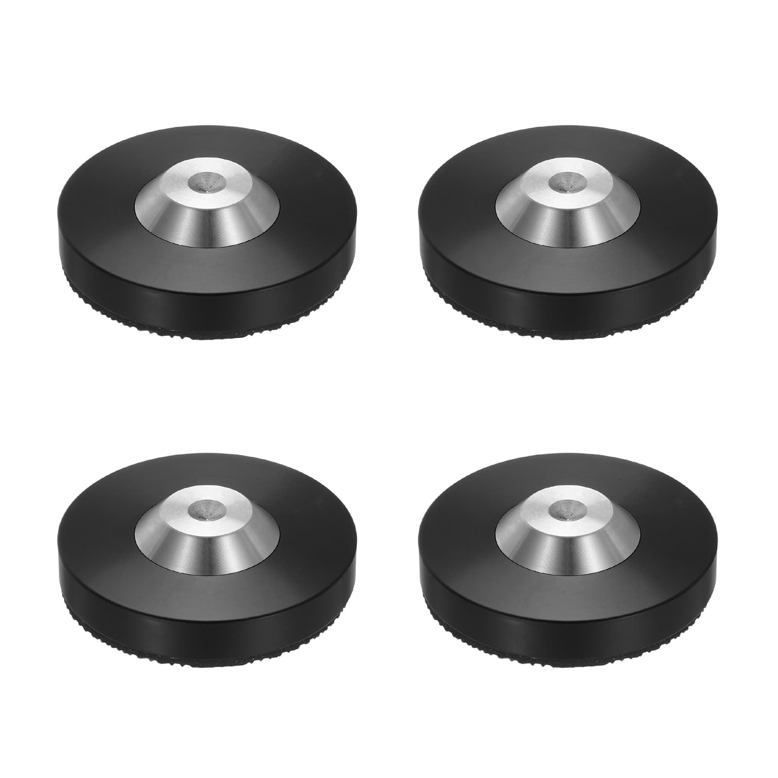 Unique Bargains - 4pcs Speaker Isolation Feet, 49x13mm Stainless Steel Shock Absorption Pad for Amplifier Audio - Black