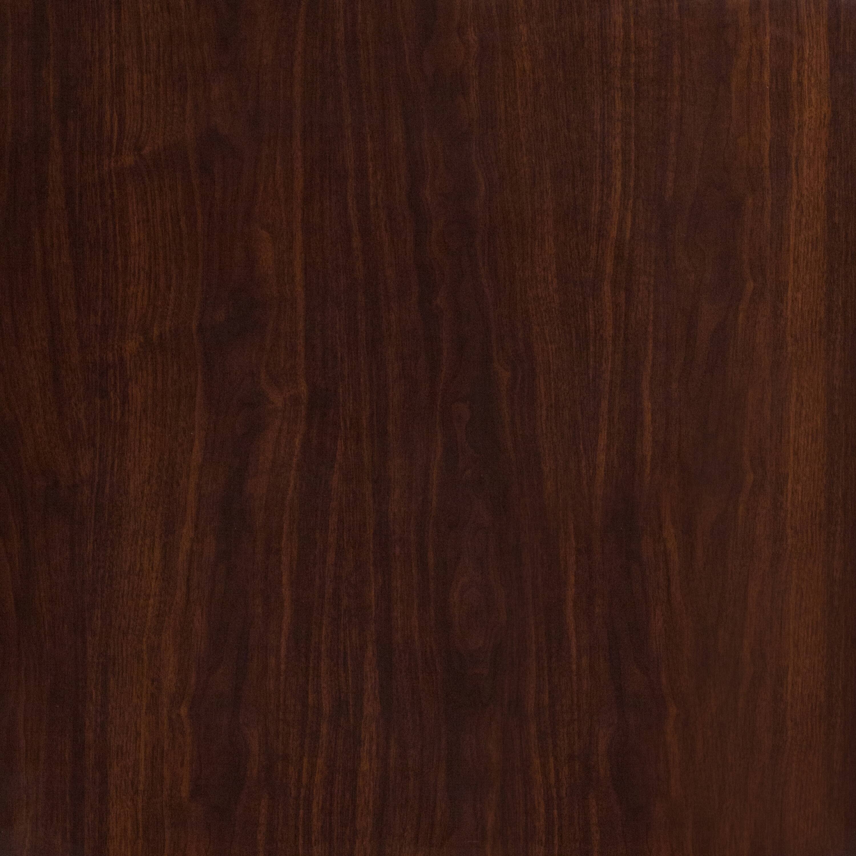 Alt View 2. Emma + Oliver - 30" Square High-Gloss Resin Table Top with 2" Thick Drop-Lip - Walnut.