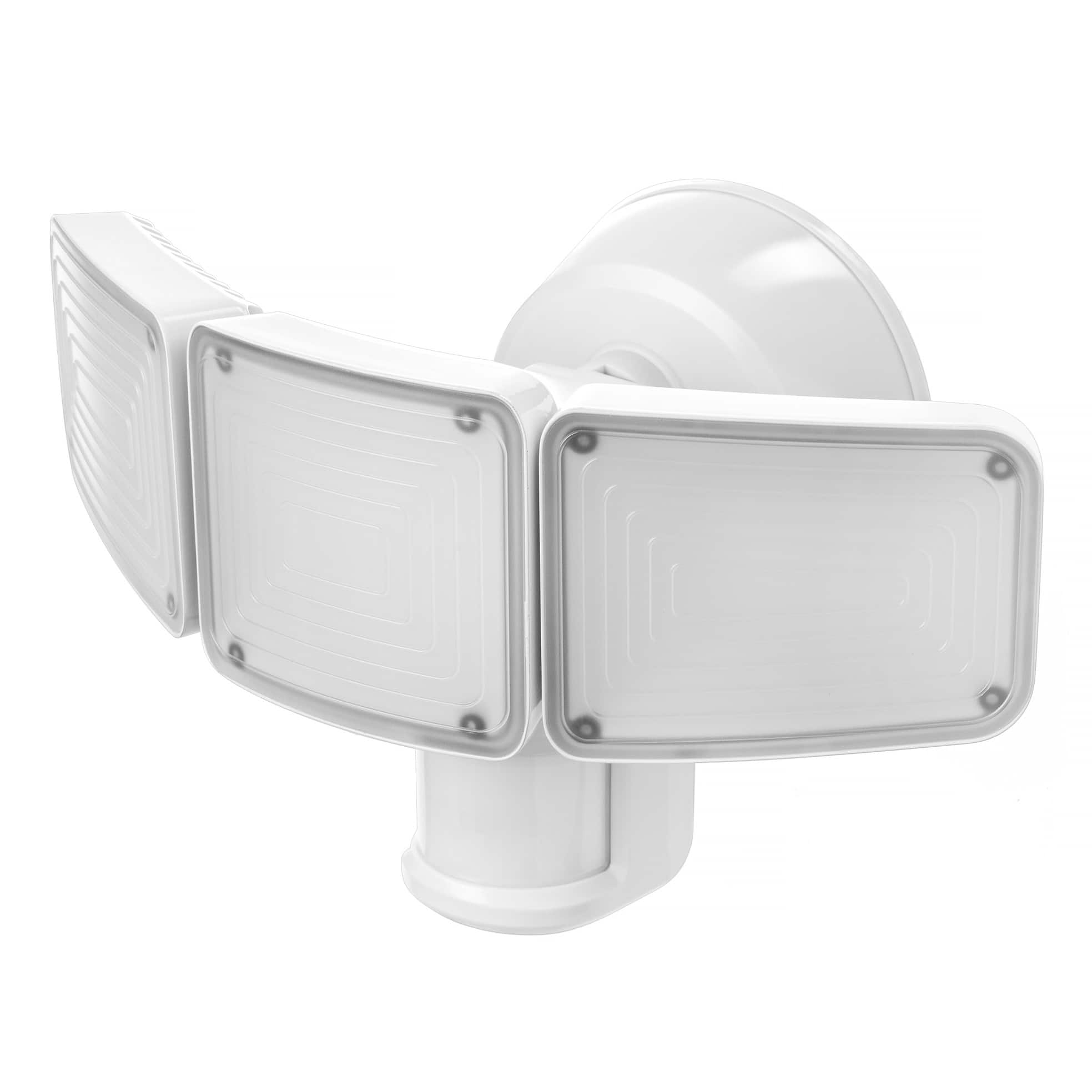 Home Zone Security - ES00937G 3500 Lumen LED Motion Sensor Light, Outdoor, Triple Head, 5000K Bright White