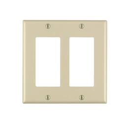 Leviton - Decora 2 gang Thermoset Plastic Decorator Wall Plate 1 pk - Ivory