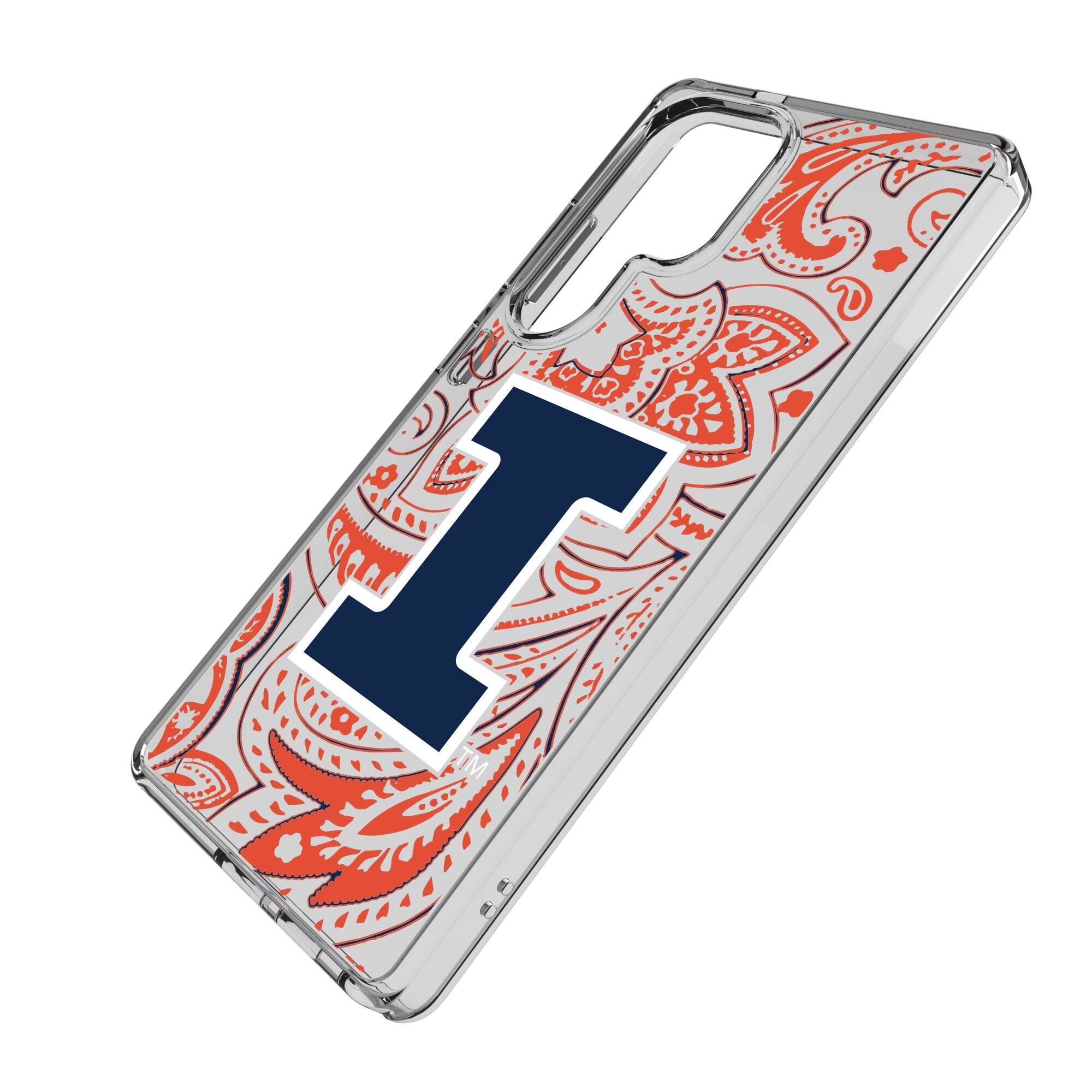 Alt View 1. Keyscaper - Illinois Fighting Illini Paisley Galaxy Clear Case - S24 - Multicolor.