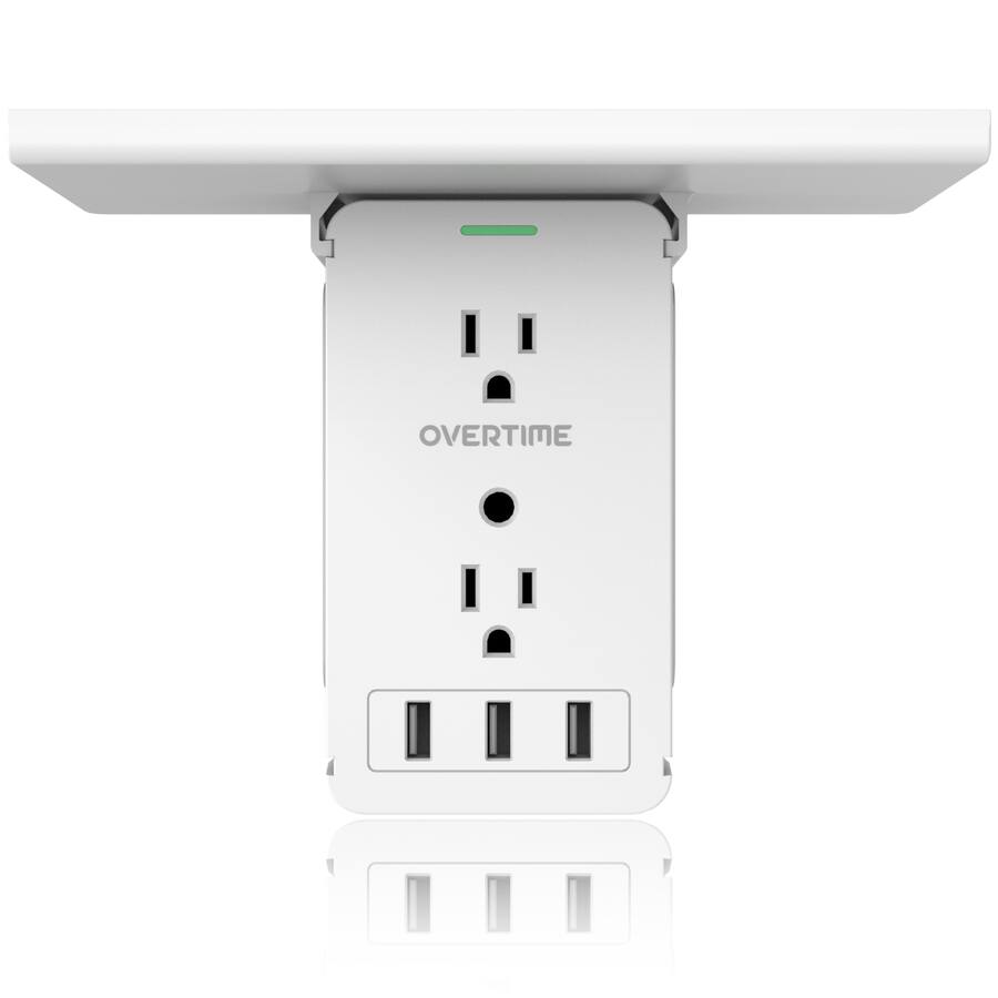 Overtime Surge Protector Wall Plug with 8 Outlets 3 USB Ports 1020 ...