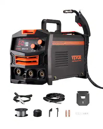 MIG GASLESS MACHINE
60 POWER
O.C
C A CURRENT
VEVOR MIG130
Mm
V A A
Mar
Technica
Sumpor
ad
E-laran
Catfictts
TH
S
VEVOR'
TOOLS,
HALF PRICE
TOUGH