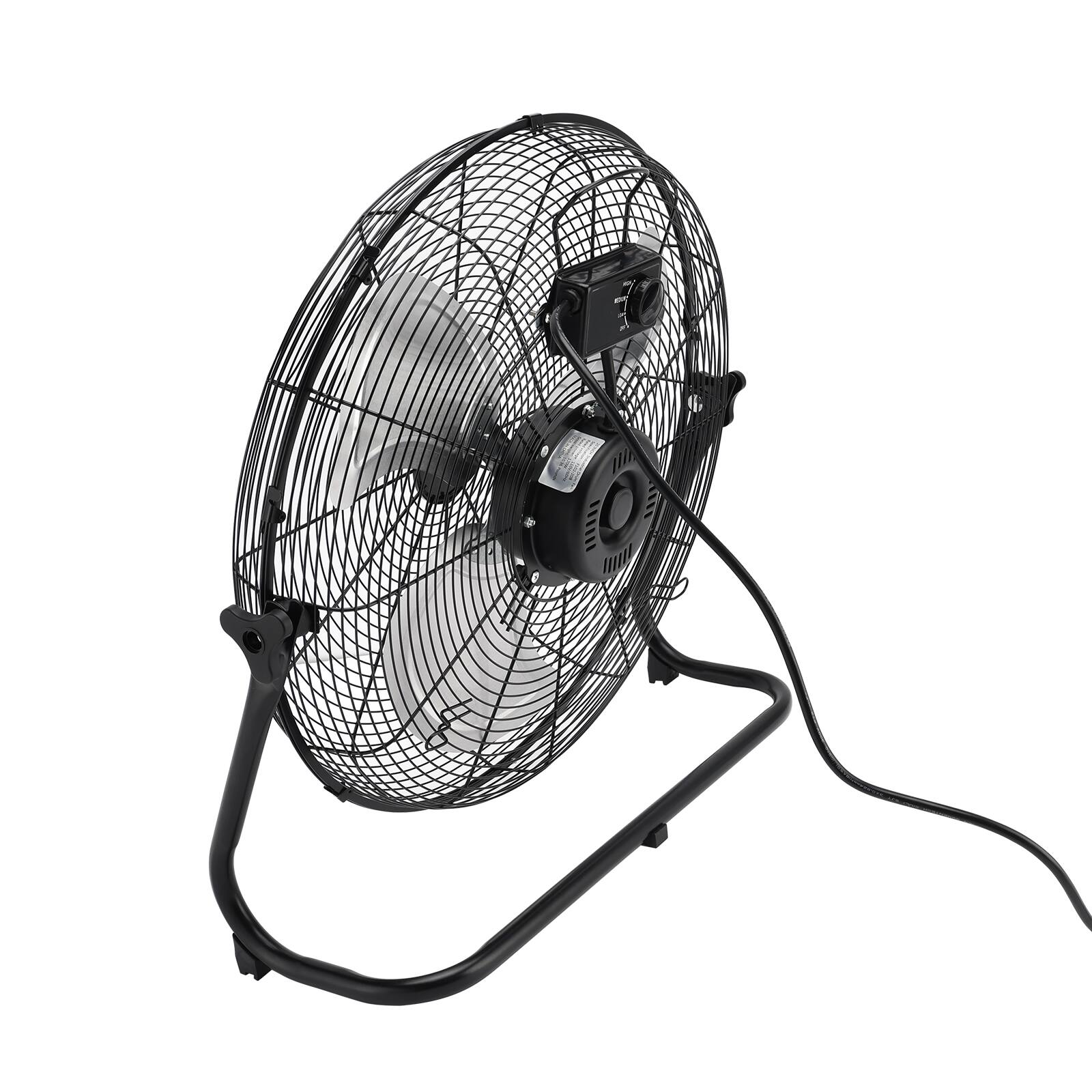 Alt View 5. Topteng - 20 Inch Industrial Floor Fan - 4650 CFM High Velocity, 3 Speeds, Tilt Head, Metal Construction.