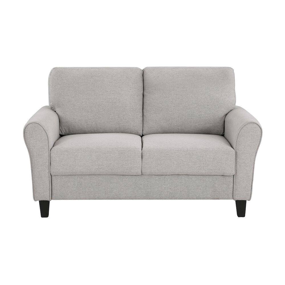Left. Starlight Canyon Home - Sand Finished Upholstered Love Seat, Small Loveseat Sofa for Compact Spaces - Sand.