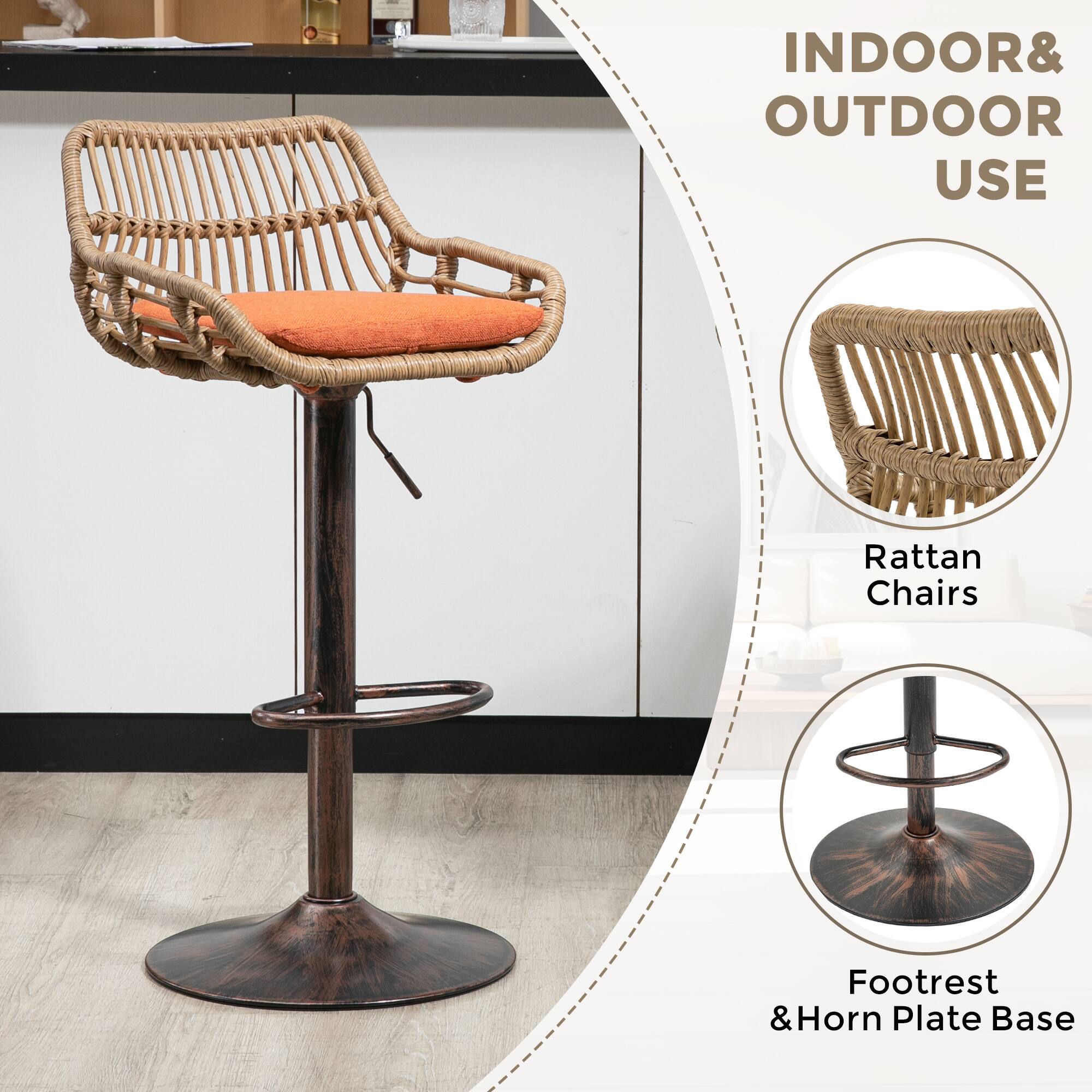 INDOOR & OUTDOOR USE

Rattan Chairs

Footrest & Horn Plate Base