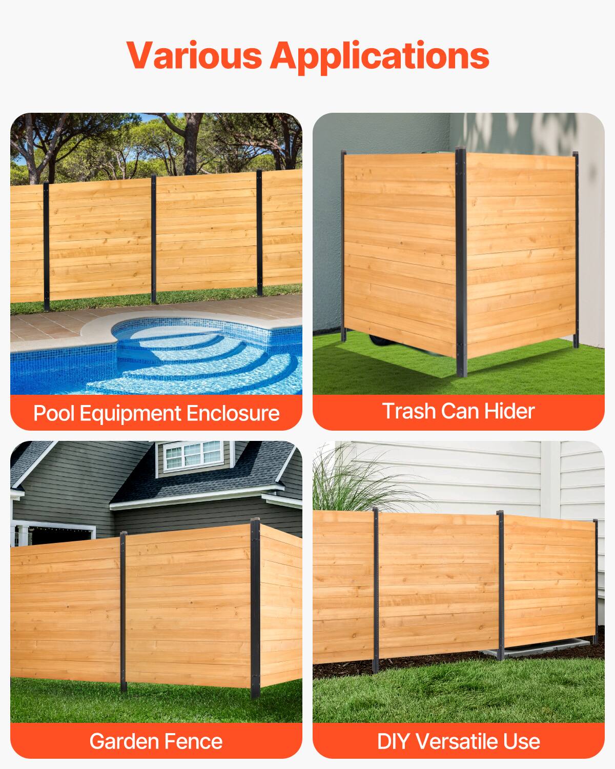 Various Applications

- Pool Equipment Enclosure
- Trash Can Hider
- Garden Fence
- DIY Versatile Use
