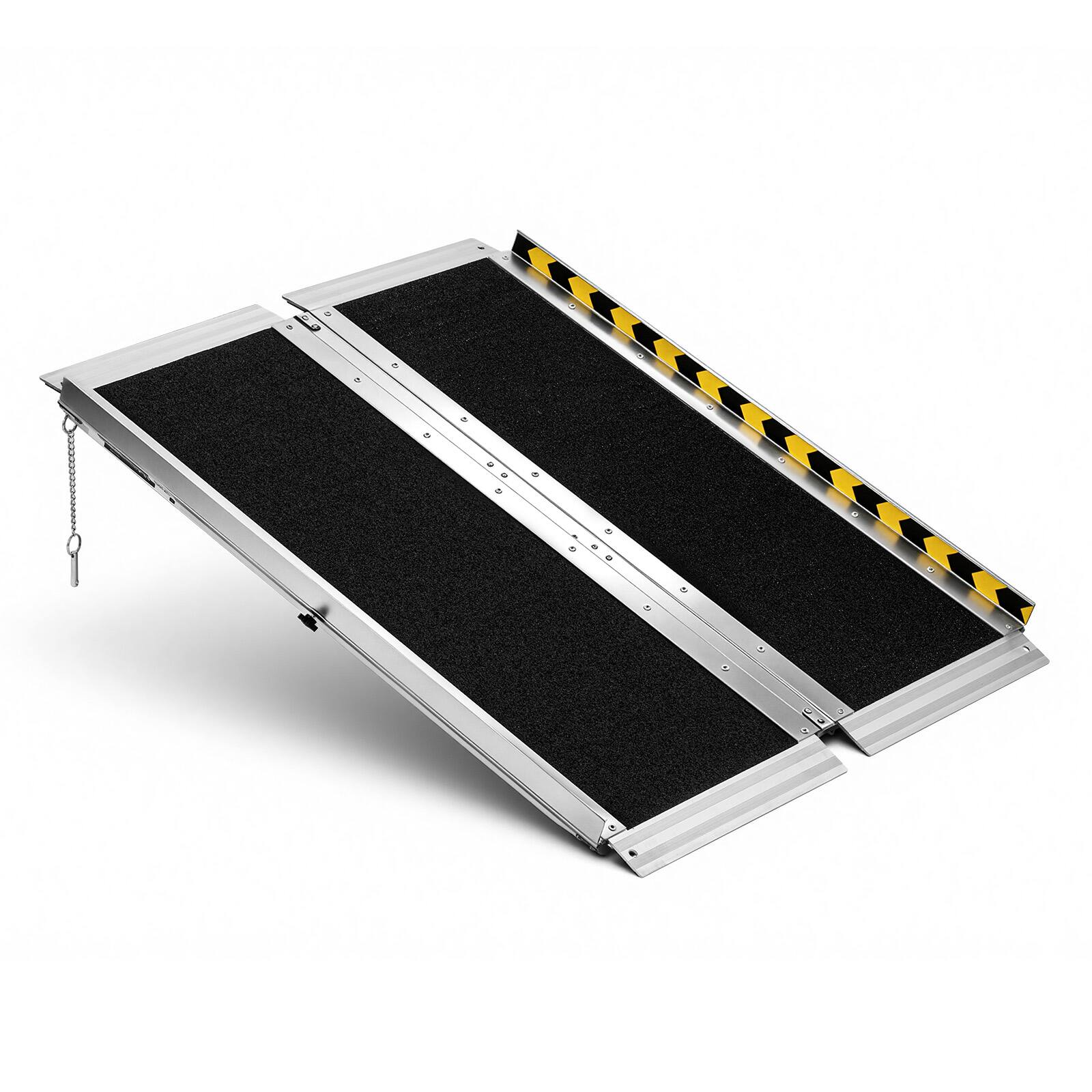 Alt View 5. VEVOR - Portable Wheelchair Ramp, 3FT, Non-Slip Aluminum Folding Handicap Ramp for Wheelchair, 800 lbs Capacity - Silver;Black.