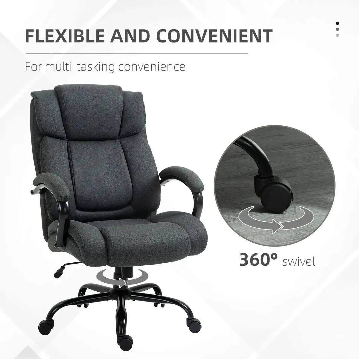 FLEXIBLE AND CONVENIENT  
For multi-tasking convenience  
360° swivel