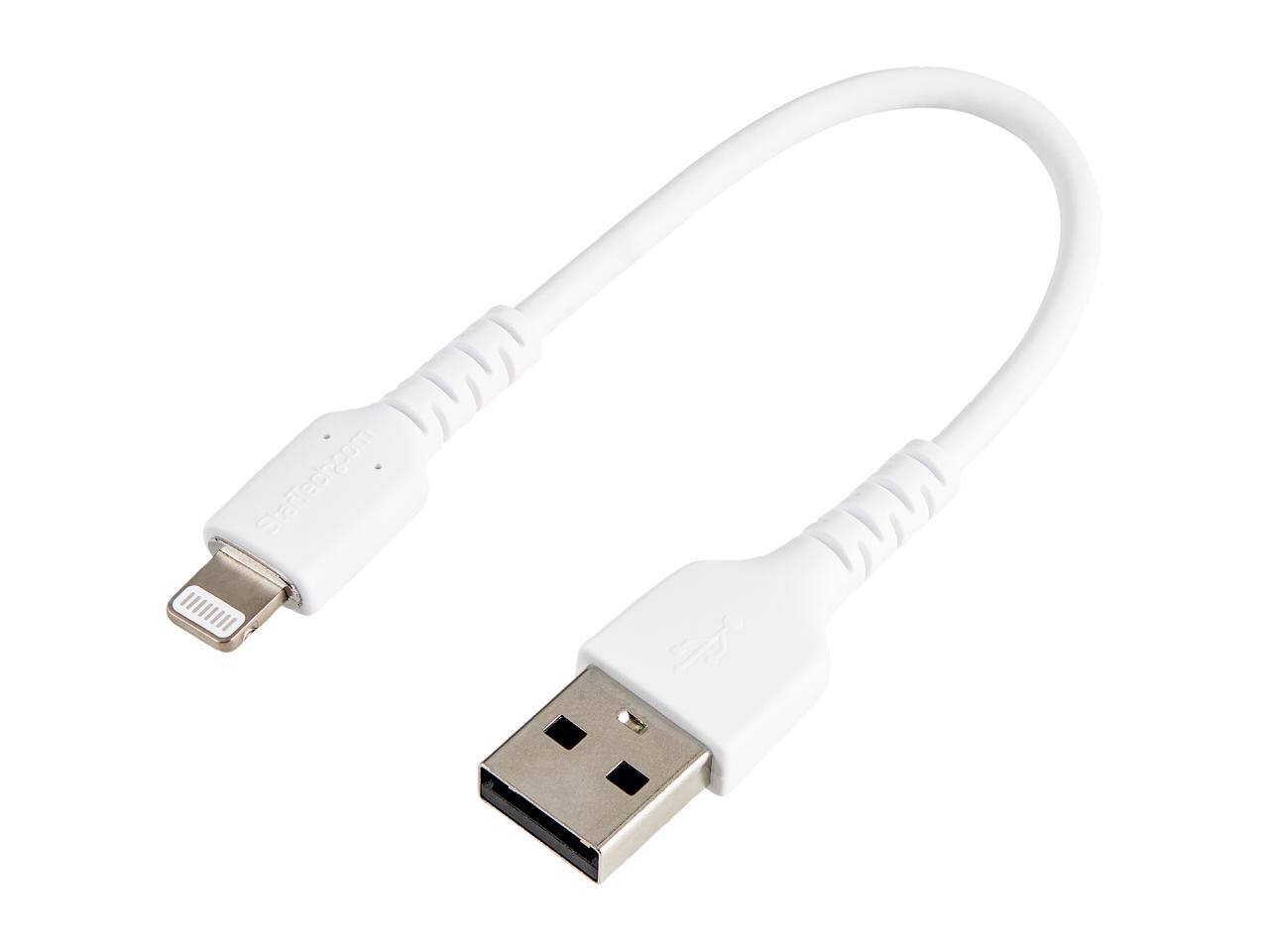 Alt View 1. StarTech.com - StarTech.com 15cm USB A to Lightning Cable - White, Rugged Aramid Fiber, MFI Certified.
