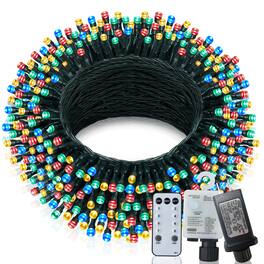 Sunoyar - Christmas Halloween String Lights 197FT 580 LED Waterproof Fairy Lights with Timer 8 Modes for Yard Porch Party Decor - multi colour