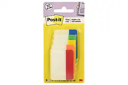 Post-it - Tabs, 2" Wide, Solid Colors, 30 Tabs/Pack - Assorted