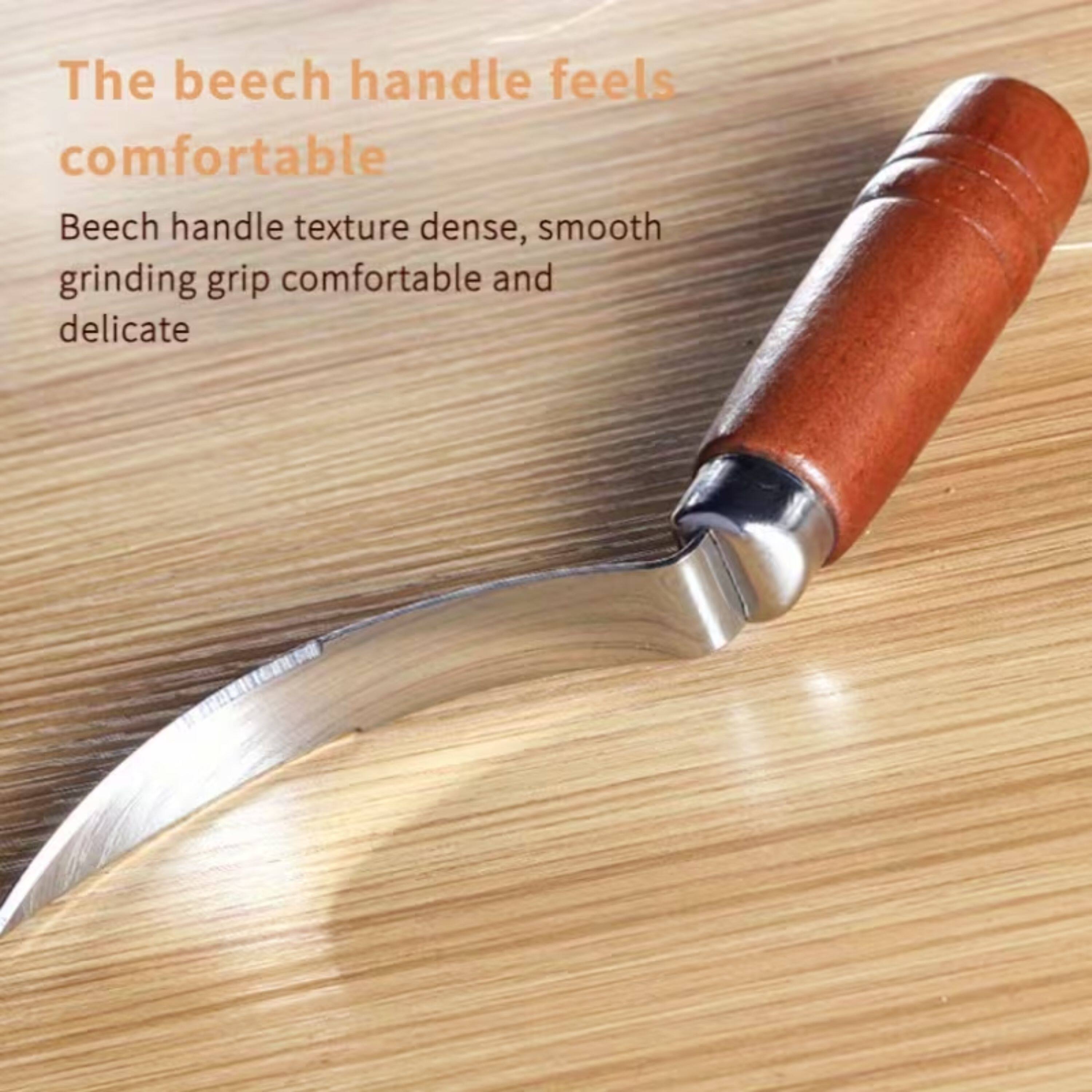 The beech handle feels comfortable

Beech handle texture dense, smooth grinding grip comfortable and delicate