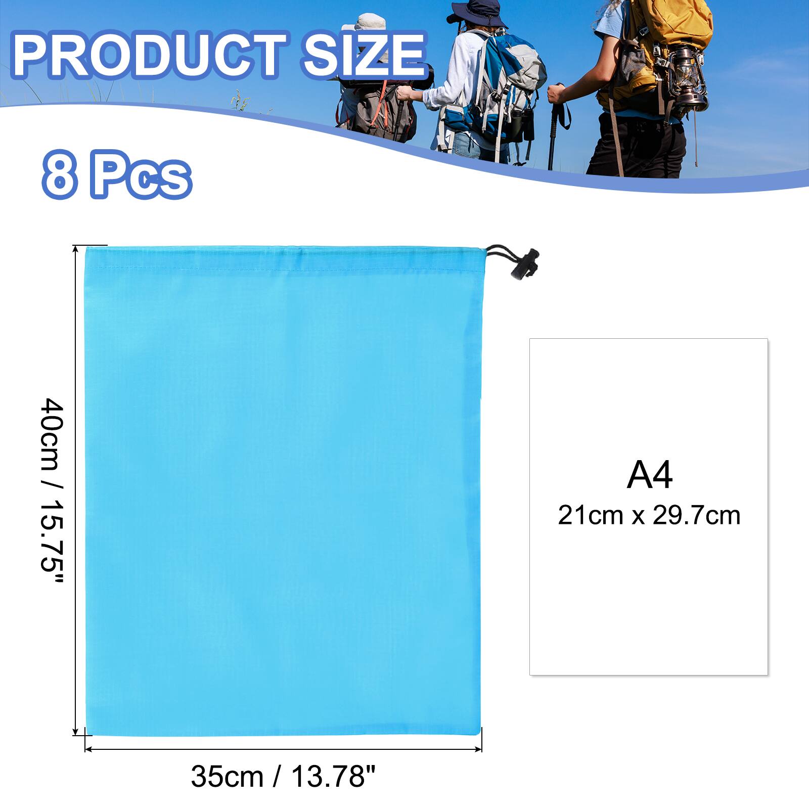 PRODUCT SIZE  
8 Pcs  
40cm / 15.75"  
A4  
21cm x 29.7cm  
35cm / 13.78"