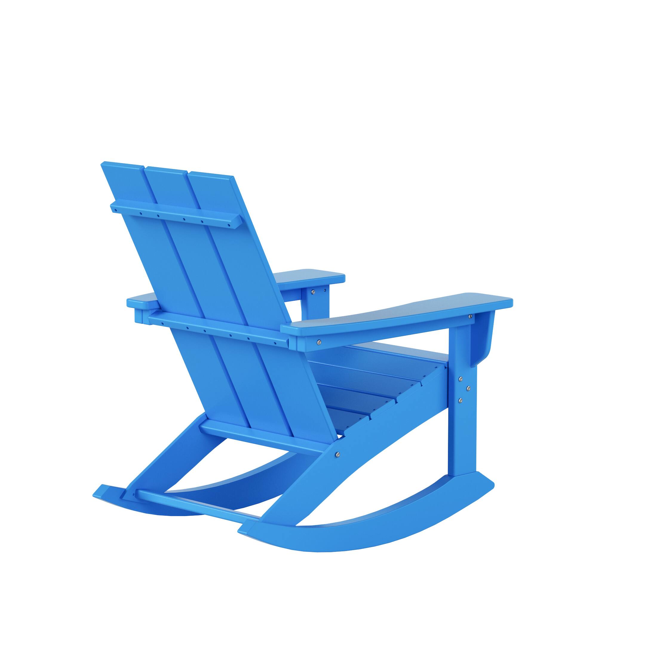 Alt View 1. WestinTrends - WestinTrends Ashore Outdoor Patio Modern Adirondack Rocking Chair - Pacific Blue.