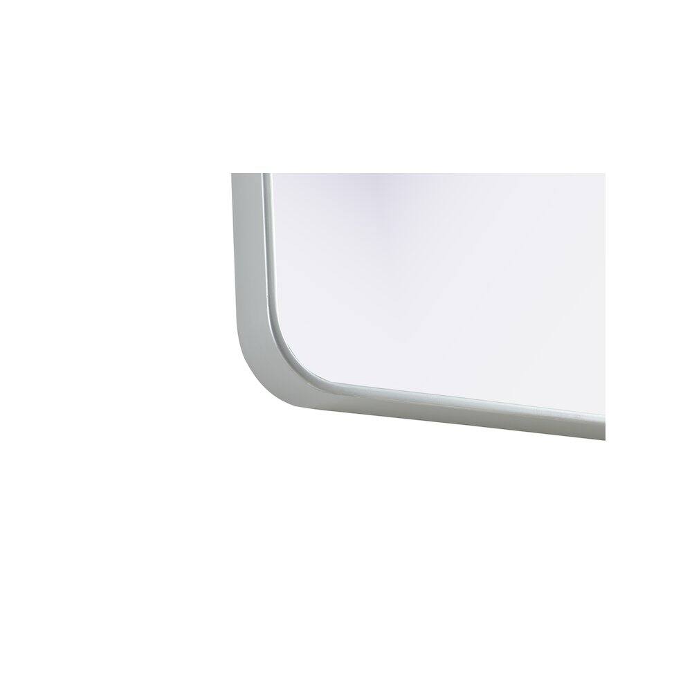 Left. Elegant Decor - Contour Metal Rectangle Mirror 27x40 in Silver - Silver.