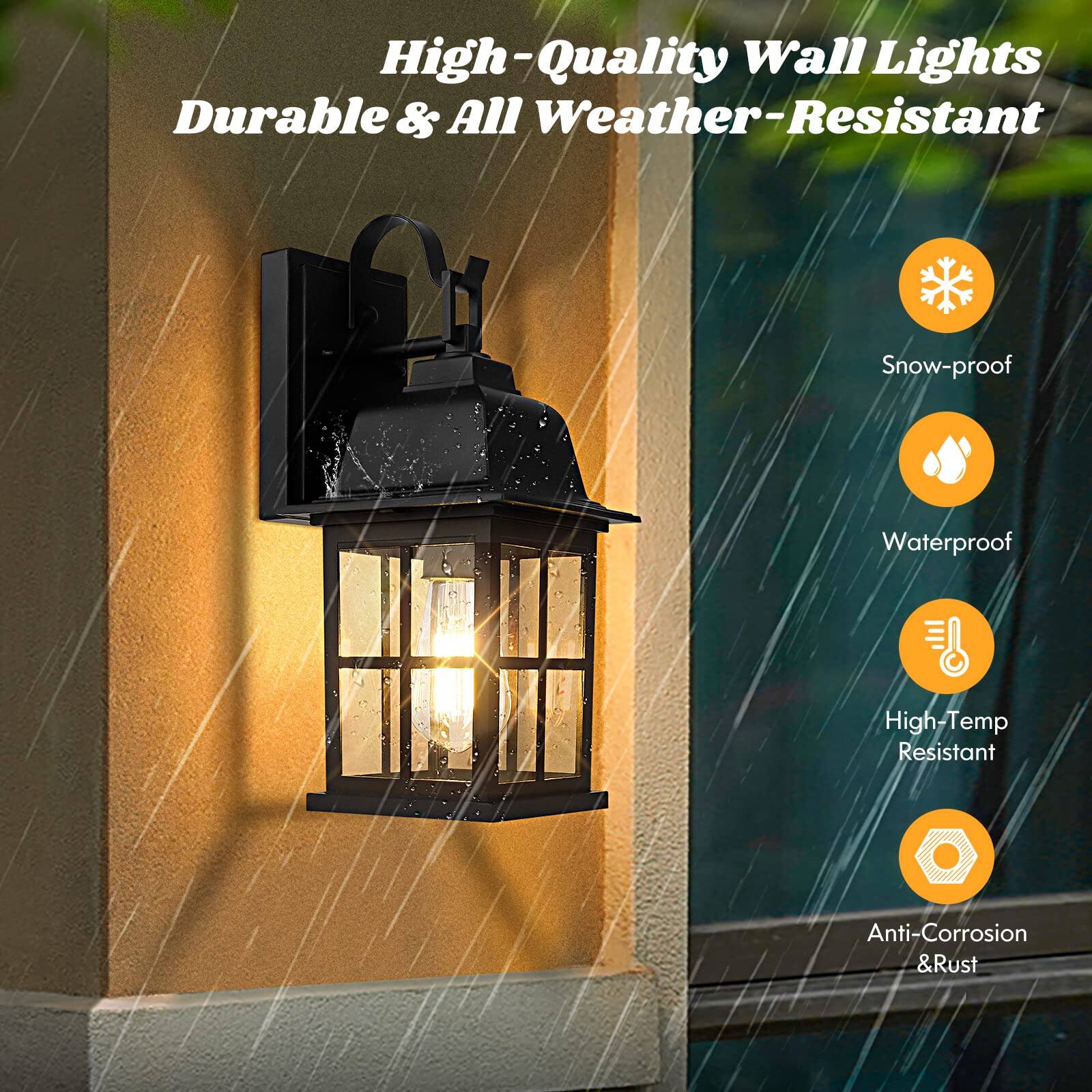 High-Quality Wall Lights  
Durable & All Weather-Resistant  

- Snow-proof  
- Waterproof  
- High-Temp Resistant  
- Anti-Corrosion & Rust