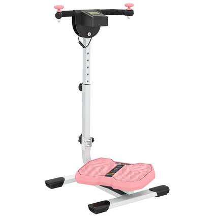 Front. Soozier - Foldable Ab Twister Board for Waist Trimming with Screen Showing Time, Calories, Ab Workout Equipment - Pink.