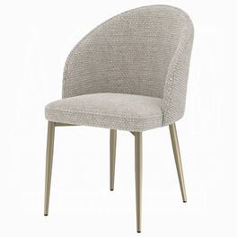 Manhattan Lane - Geru Dining Side Chair Set of 2, Plush Padded Curved Back - Light Gray, Gold